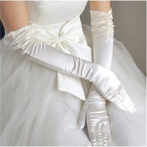 Brand New Silk Bridal Wedding Gloves